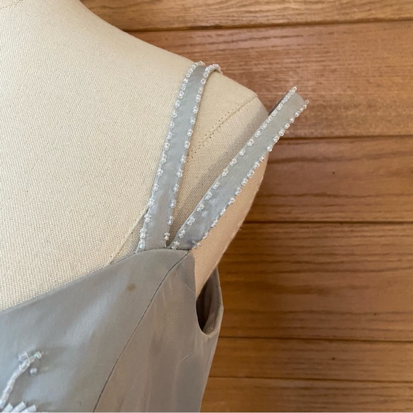 Mori Lee vintage 90s y2k silver ball gown quinceañera floral dress - Picture 4 of 8